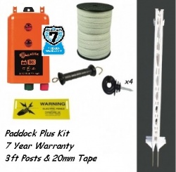 Gallagher Paddock Plus Kit, Standard and Tall Posts, 12 Volt  - 7 year warranty